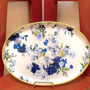 🔹Vintage Mid Century  Oval Fiberglass Serving Tray..